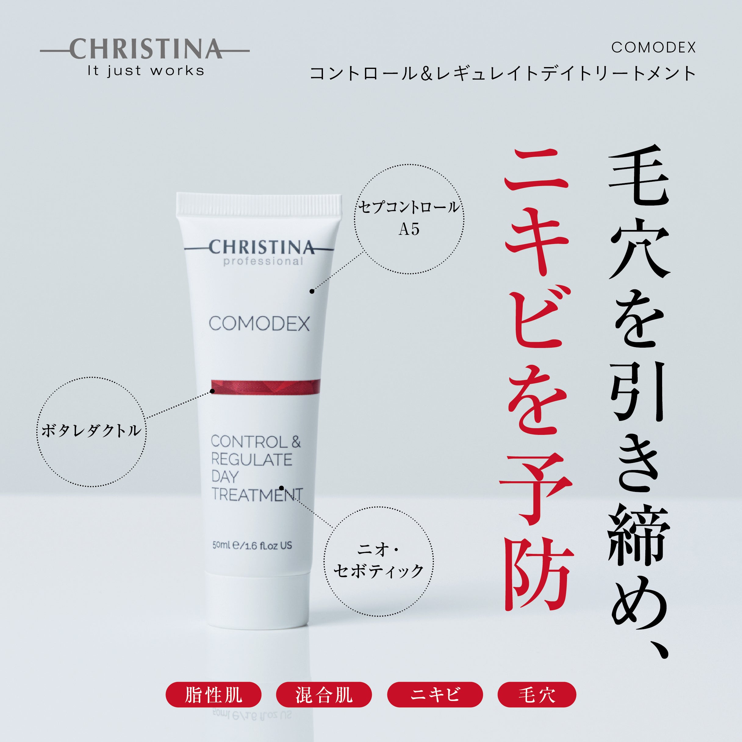 【日中のテカリ】コントロール&レギュレイトデイトリートメント