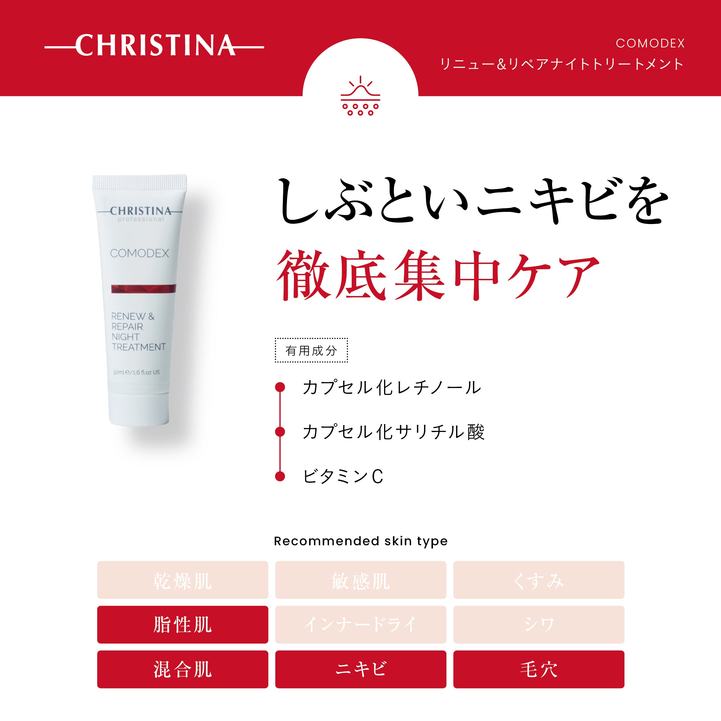 【ニキビ】【ニキビ跡】リニュー&リペアナイトトリートメント