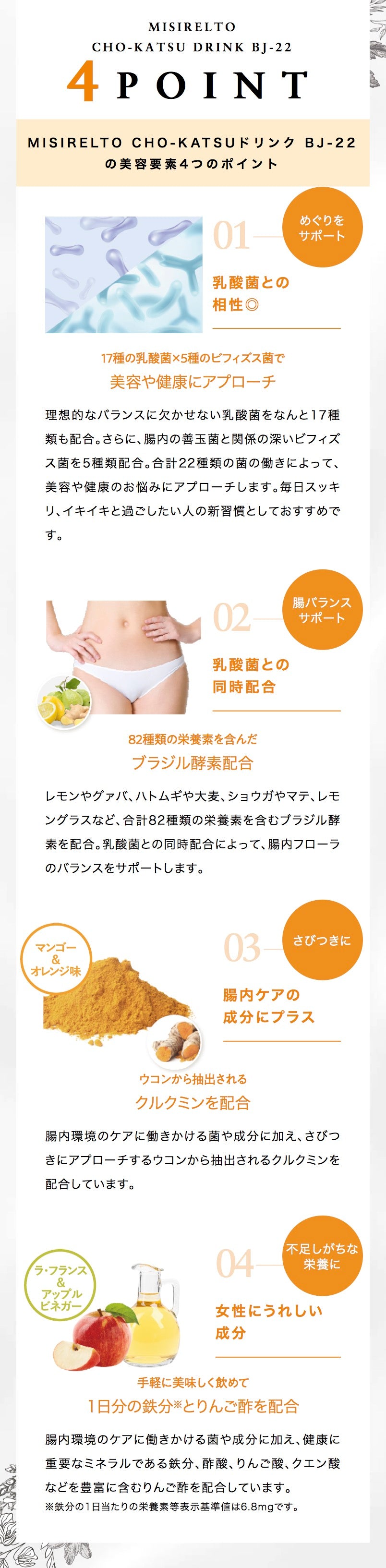 MISIRELTO | CHO-KATSUドリンク BJ-2| マンゴー&オレンジ味